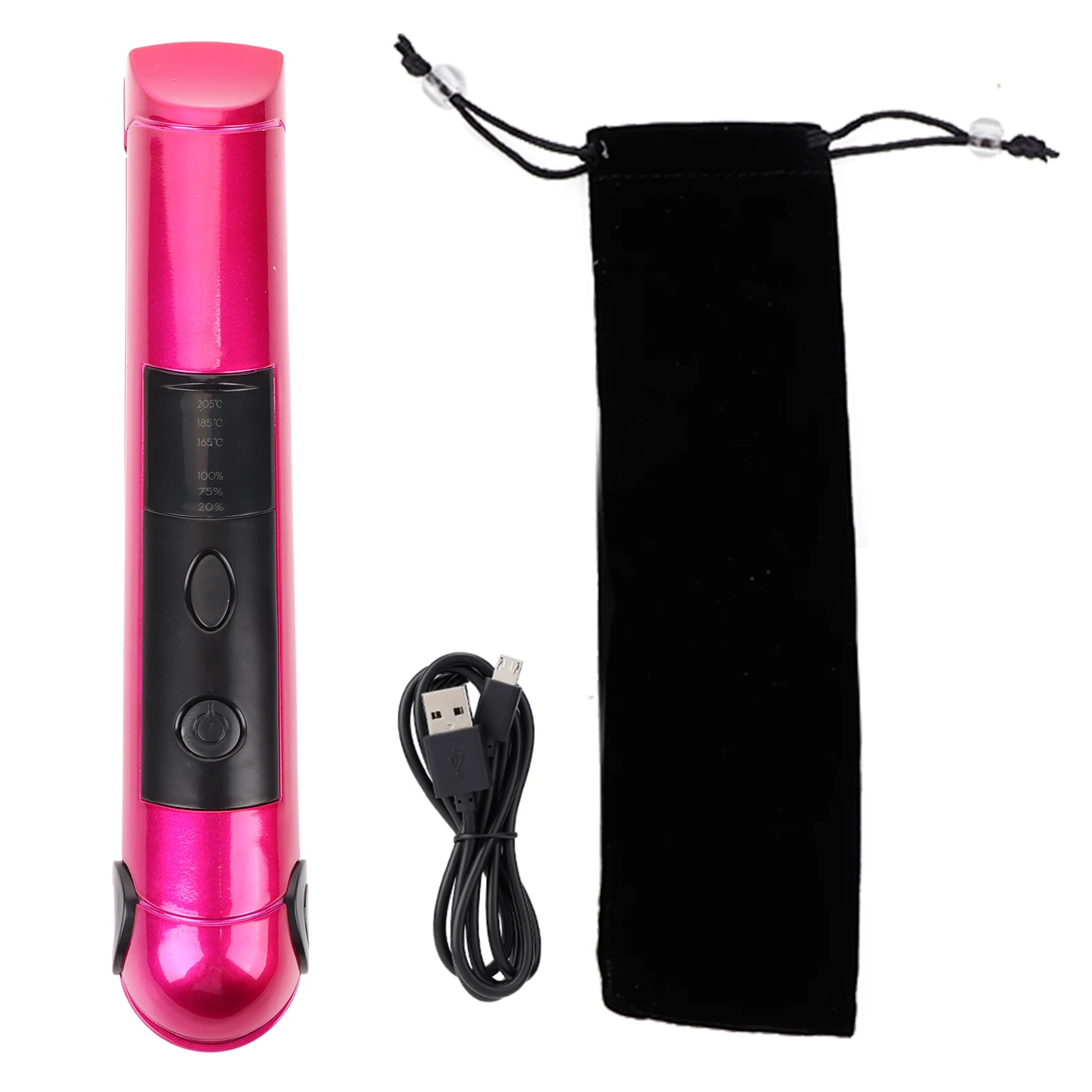 USB Перезаряжаемый многофункциональный мини-бигуди для укладки волос (розово-красный)