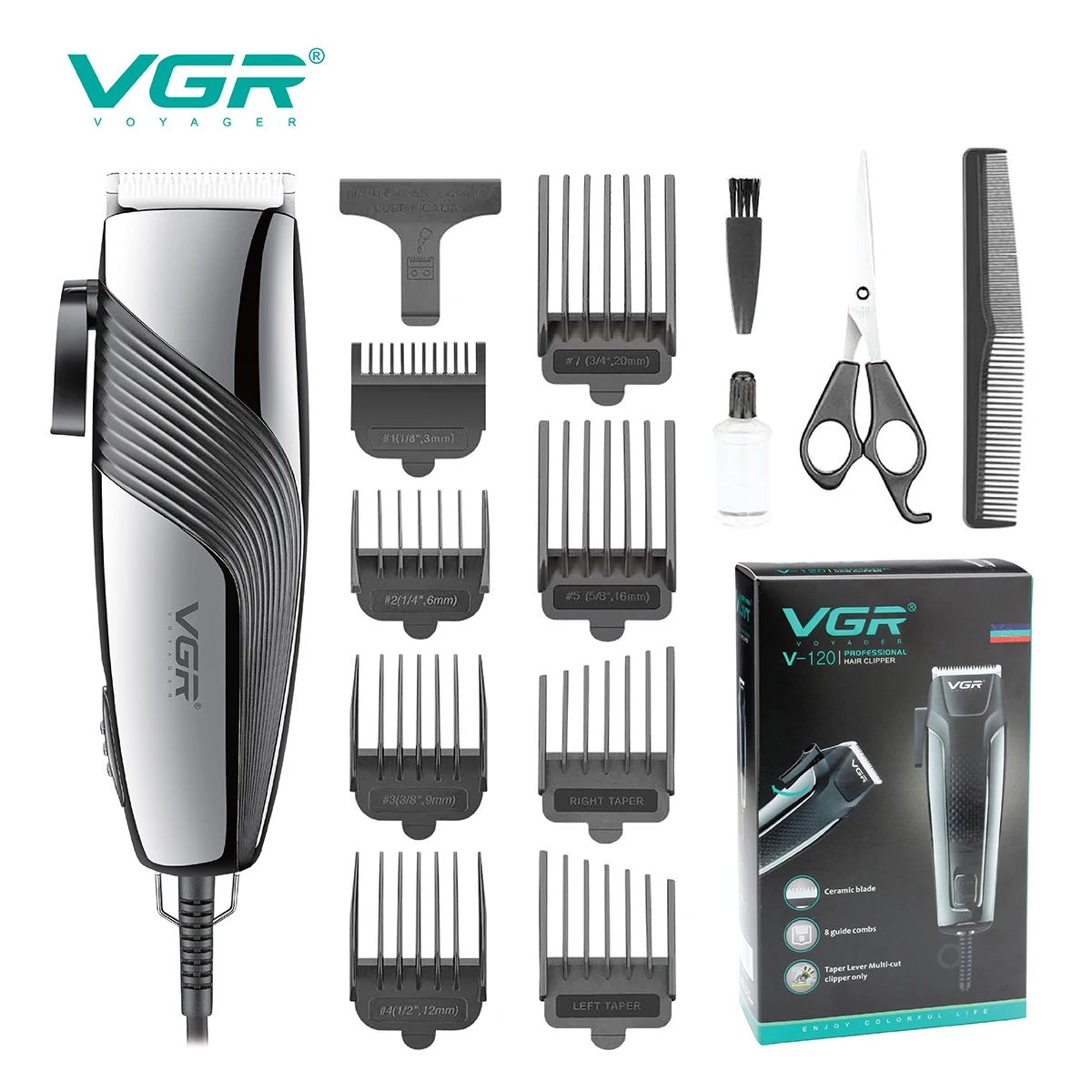 VGR V-121 регулируемый шнур питания парикмахерская машинка для стрижки волос мужская профессиональная электрическая машинка для стрижки волос