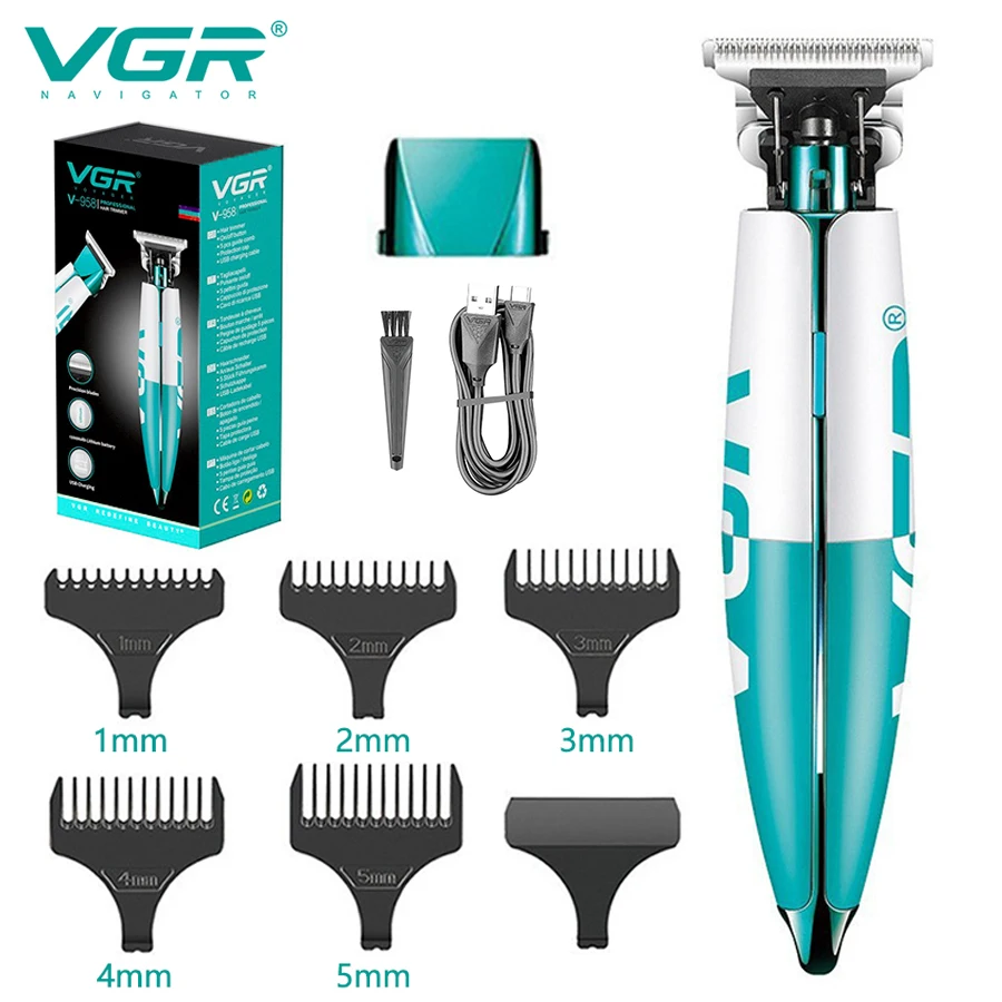 VGR Триммер для волос Профессиональная Машинка для стрижки волос Электрическая Машинка для стрижки волос Беспроводные Перезаряжаемые Отделочные машинки для стрижки волос для мужчин V-958