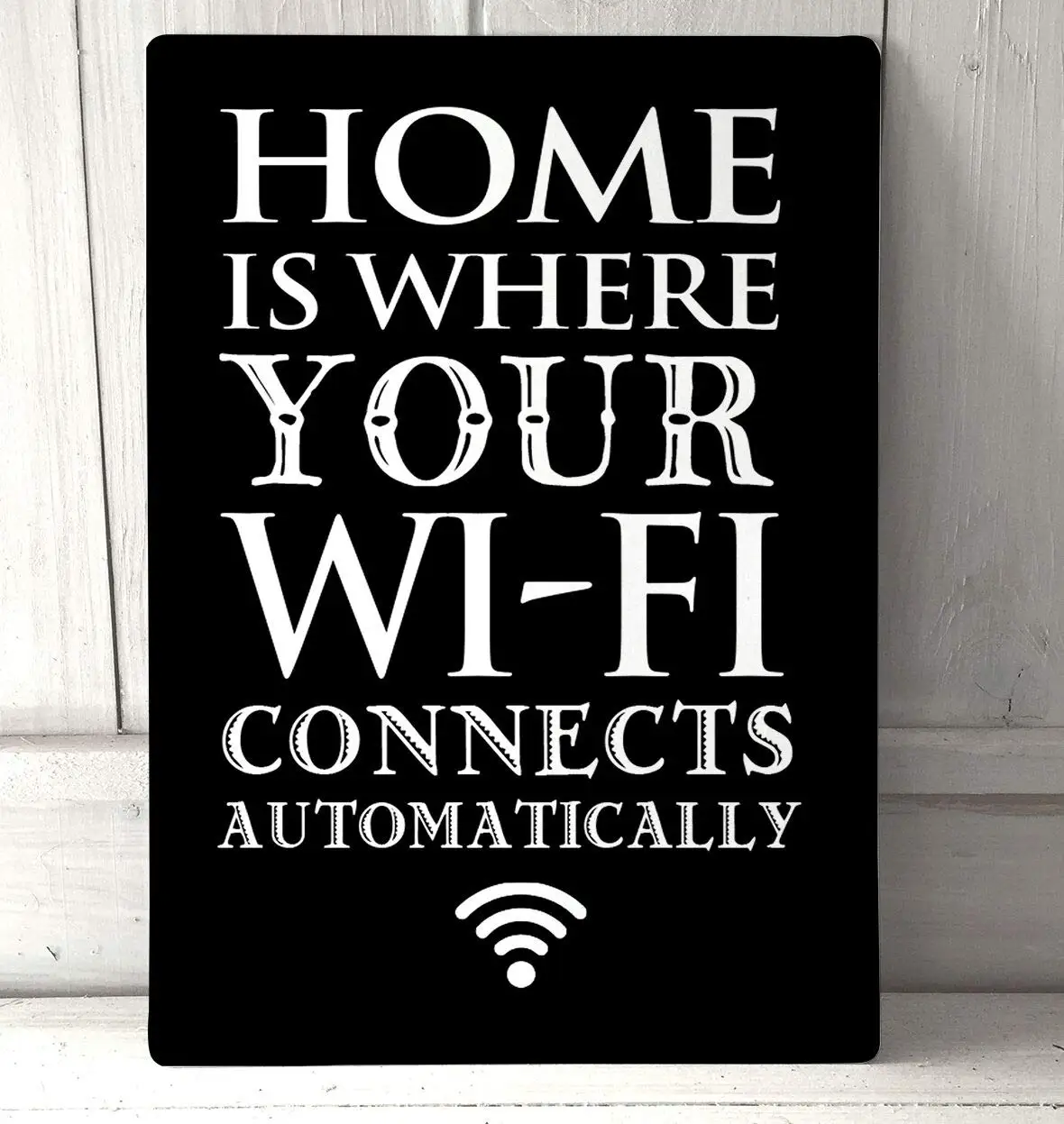 VinMea Металлическая Вывеска Home - это место, где ваш Wi-Fi подключается автоматически, Идея подарка с Цитатой, Потертая Металлическая Вывеска для комнаты, настенное ретро-искусство