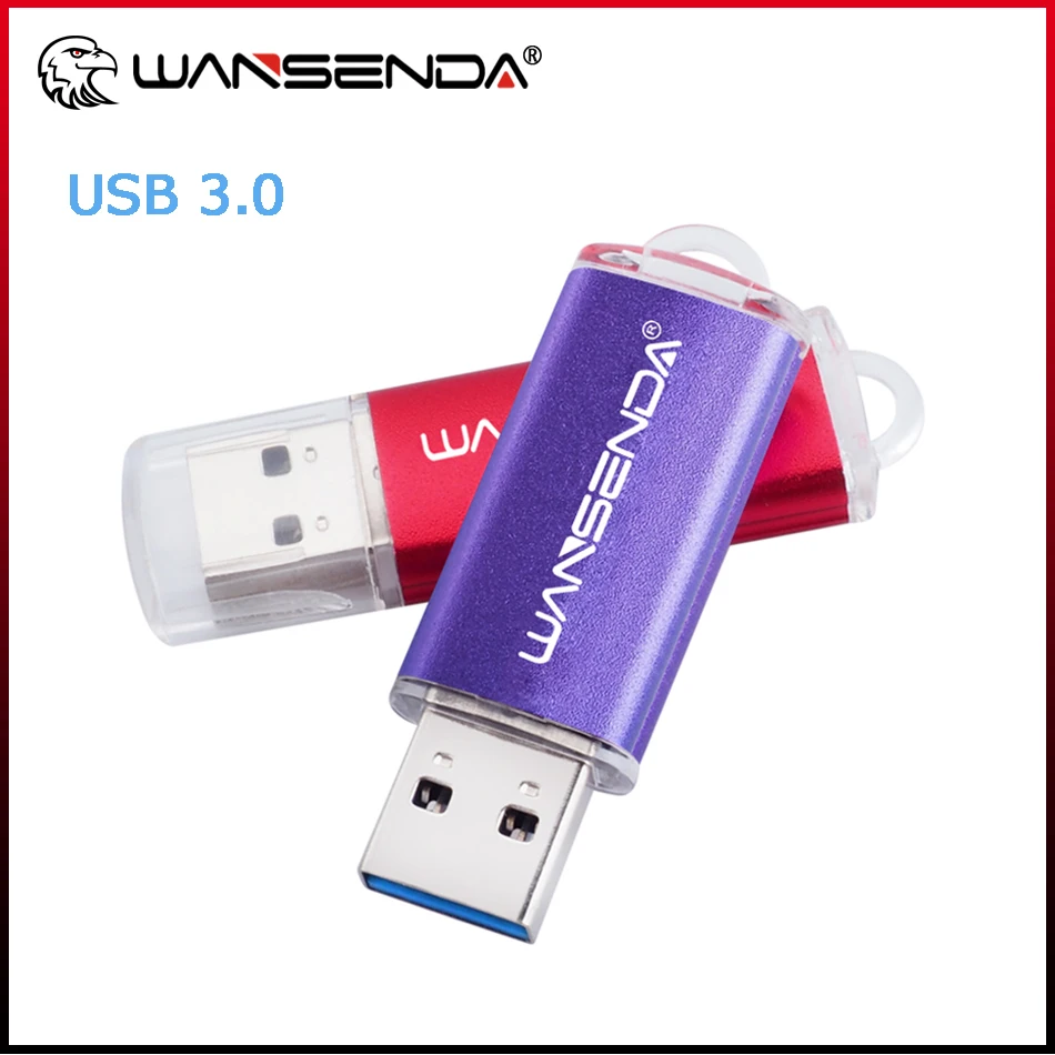 Wansenda USB 3,0 USB флэш-накопители металлический корпус Флеш-накопитель 4 ГБ 8 ГБ 16 ГБ 32 ГБ 64 ГБ 128 ГБ 256 ГБ оригинальные портативные флешки