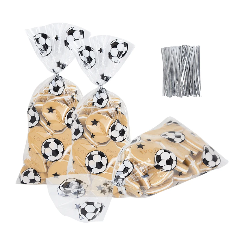 World Soccer Party Сувениры для Вечеринок, Сумки для Угощений, Сумки для Конфет, Подарочные Пакеты для Футбольной Тематической вечеринки на День Рождения с Твист-Завязками