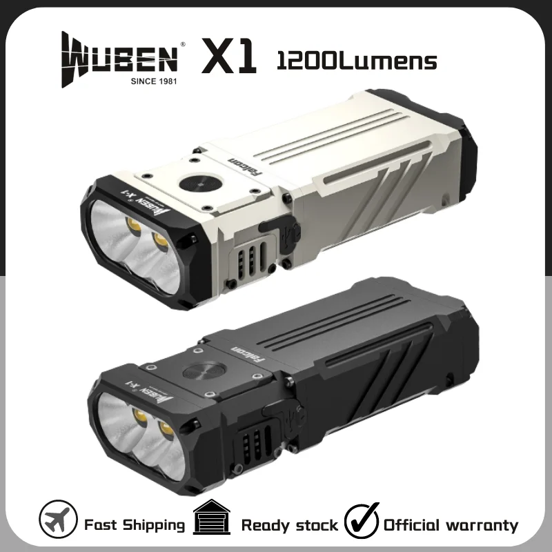 WUBEN X-1 Мощный перезаряжаемый фонарик Type-C 12000 люмен Дальность луча 303 м Встроенный аккумулятор