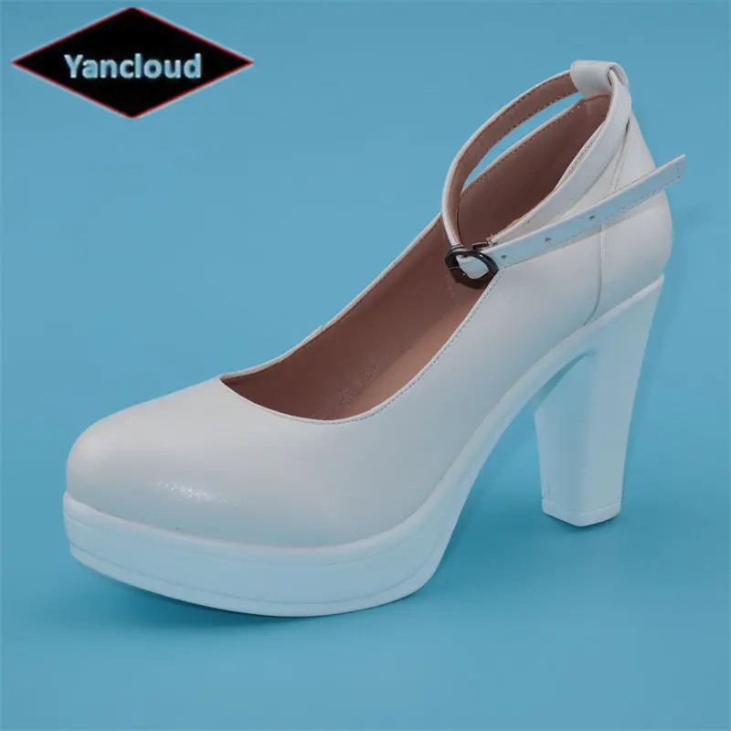 Yancloud/ Маленькие Размеры 32-43; Женские туфли Mary Janes из мягкой кожи с неглубокой подошвой; 2022 г.; Туфли-лодочки на платформе и высоком каблуке; Офисные туфли для мамы
