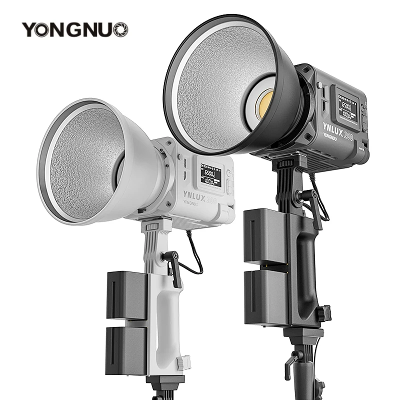 YONGNUO LUX200 200W 2700K-6500K Ручной светодиодный Видеосветильник с креплением Bowens для Наружного Монтажа с адаптером питания для ручки