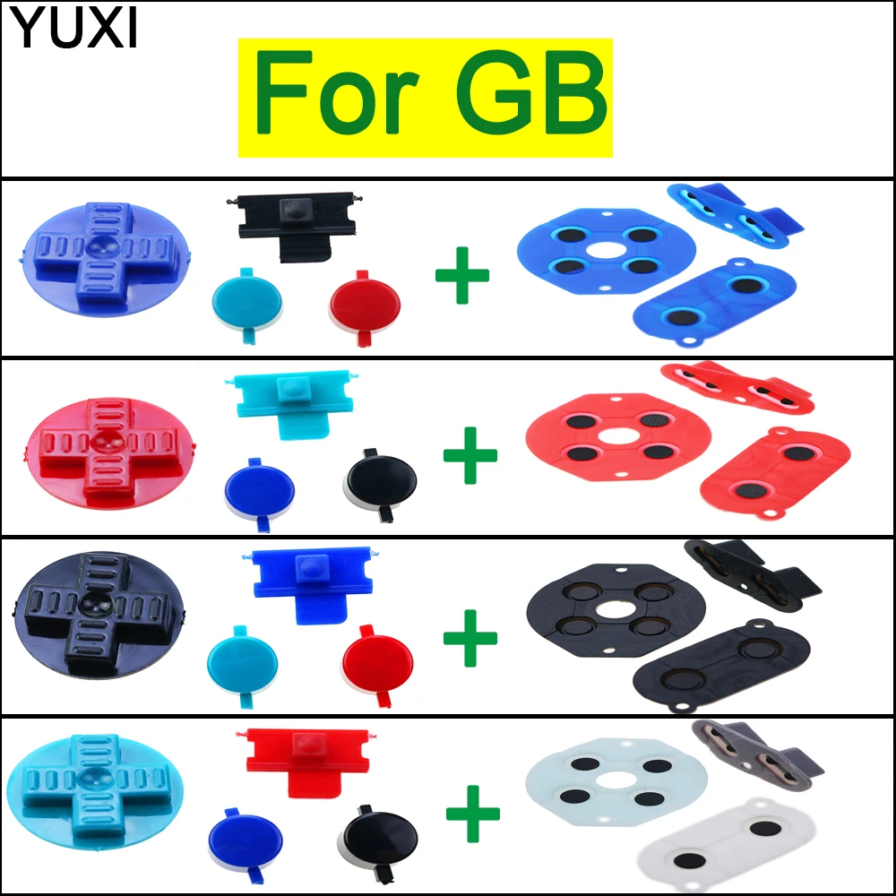 YUXI Для Gameboy Classic GB Repair partsRubber Проводящая Кнопка A B D Силиконовая Накладка Start Select Клавиатура и набор кнопок DIY