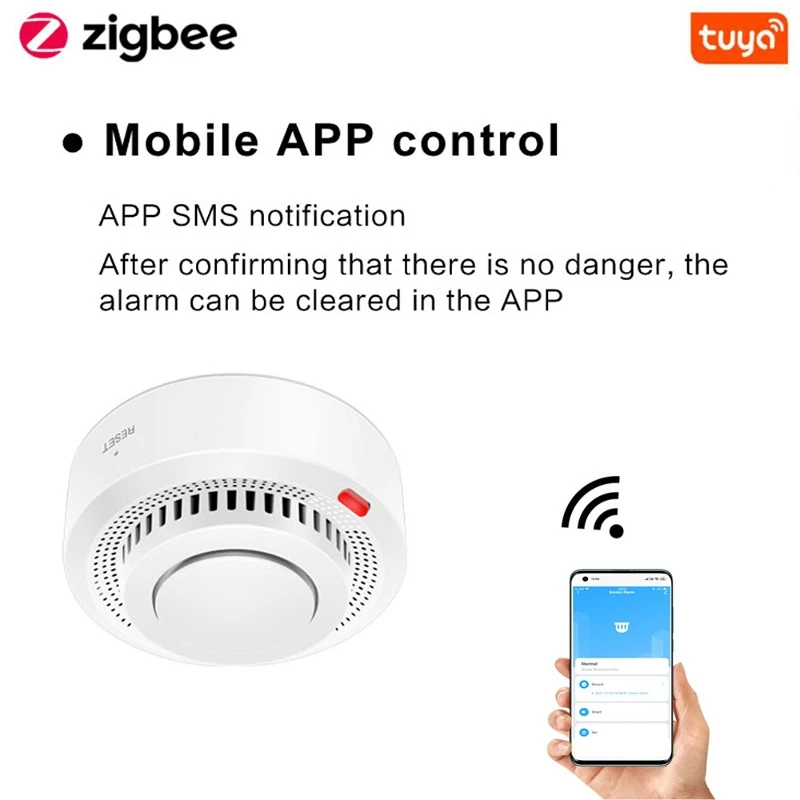 Zigbee Tuya WiFi дымовая сигнализация Приложение Zigbee Tuya детектор дыма умный датчик дыма умный детектор дыма wifi детектор дыма