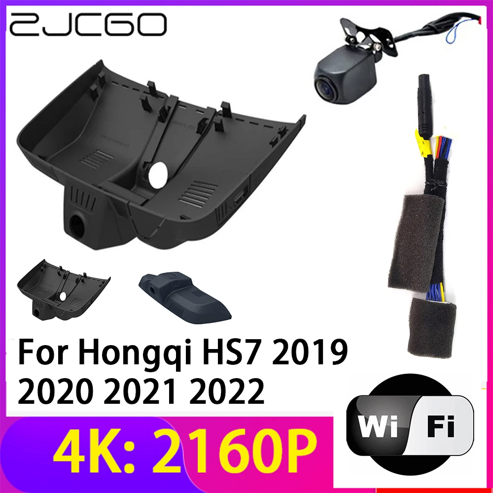 ZJCGO 4 К 2160 P Регистраторы Видеорегистраторы для автомобилей Камера 2 Объектива Регистраторы Wi Fi Ночное Видение для Hongqi HS7 2019 2020 2021 2022