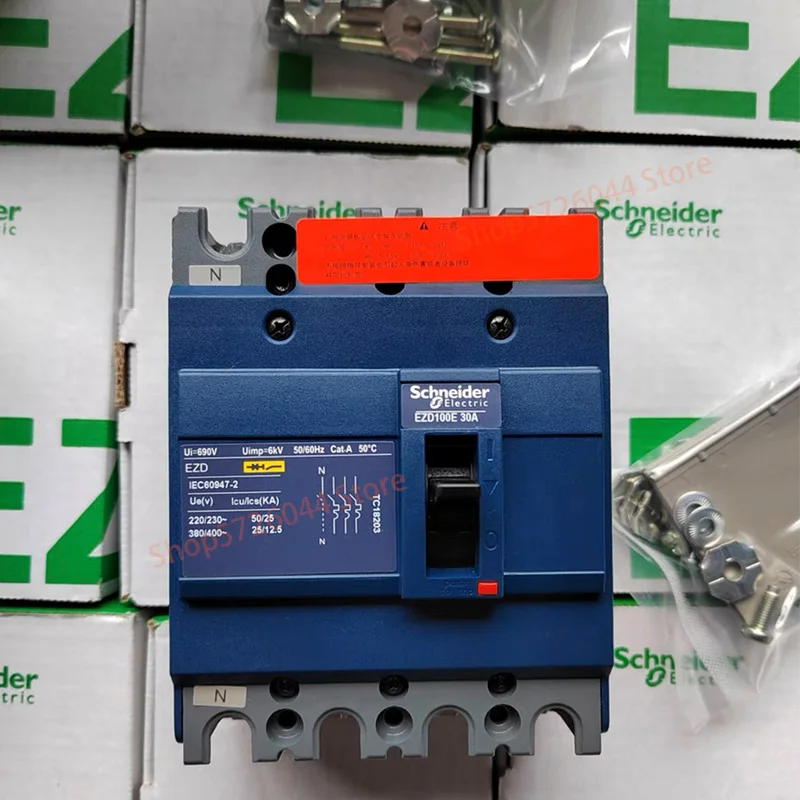 Автоматический выключатель с защитой распределения в пластиковом корпусе 4P, 7,5 кА, ток рамки 100A, EZD100B4015N 20N 25N 30N 40N 50N 60N 75N 80N