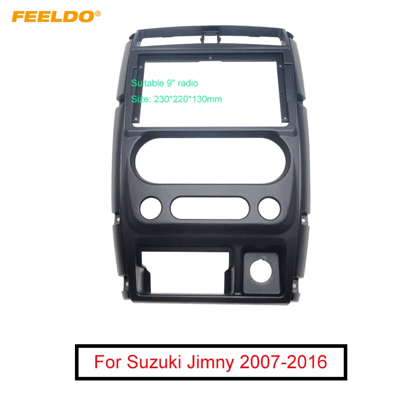Автомобильная стереосистема FEELDO 9 дюймов 2Din с большим экраном, переходник для передней панели Suzuki Jimny, комплект для монтажа аудиосистемы в приборной панели