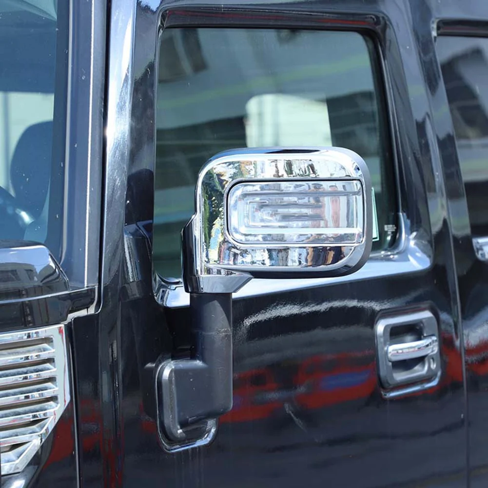 Автомобильные Боковые Крышки Зеркал заднего Вида, Накладка для Hummer H2 2003-2009, Внешние Аксессуары, ABS Серебристый