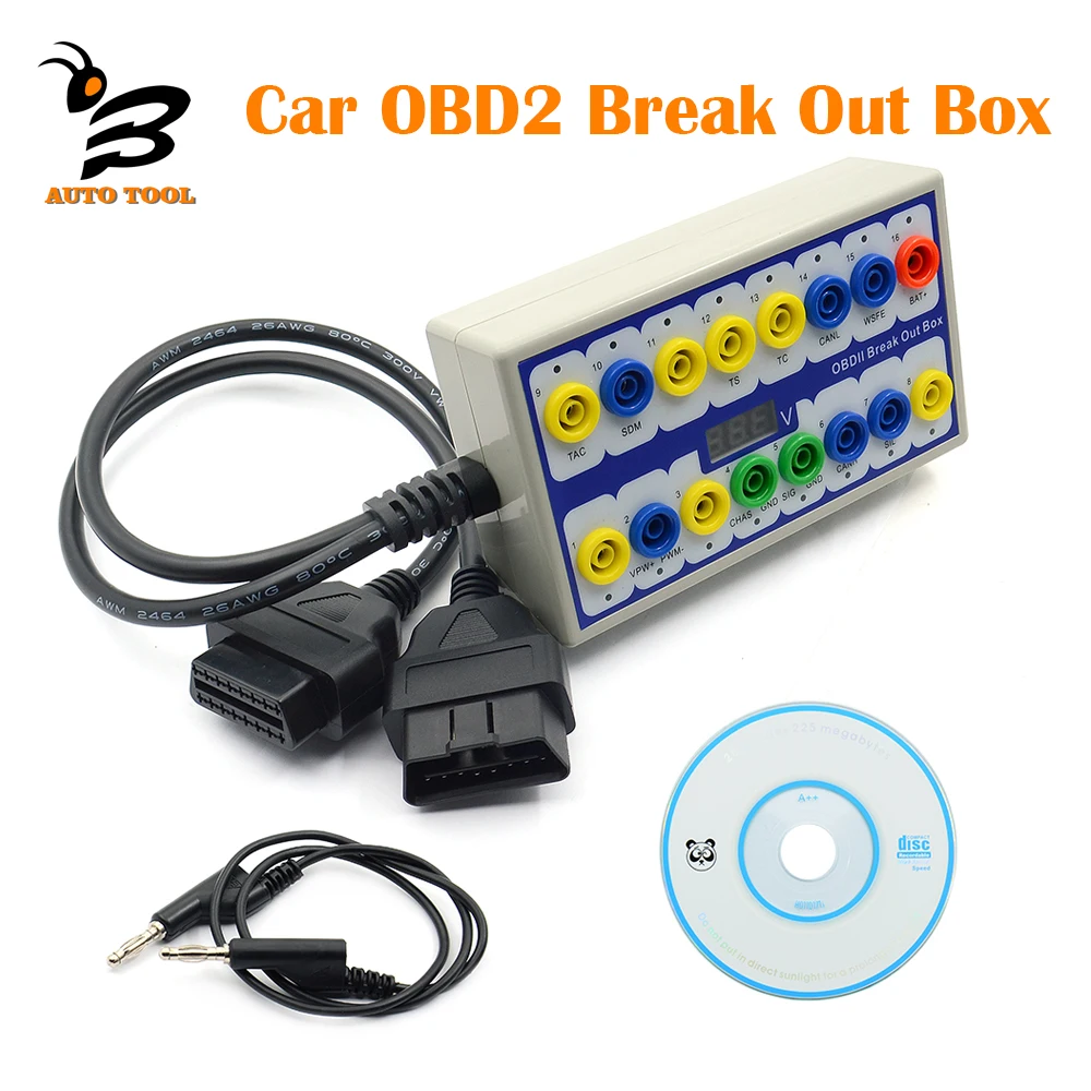 Автомобильный OBD2 Break Out Box Pin Out Box Тестер Диагностического Разъема Протокола OBDII Детектор Распиновки для Программирования ключей, Чип-тюнинг