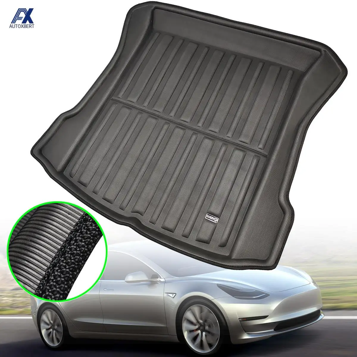 Автомобильный Вкладыш для багажника Tesla Model 3 BlueStar 2017 2018 2019 2020 2023 Грузовой Коврик для заднего багажника, коврик для коврового покрытия на полу, Водонепроницаемый