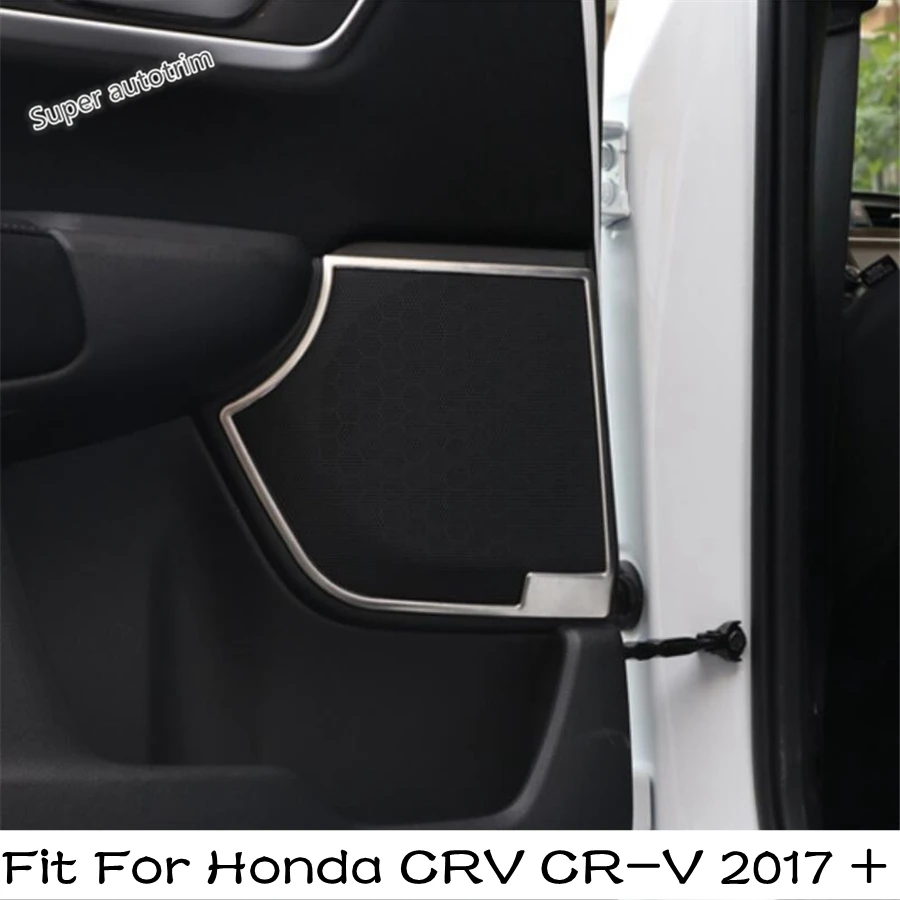 Автомобильный Стайлинг Дверные Аудиодинамики Рамка крышка Стерео Громкоговоритель Отделка салона из нержавеющей стали Подходит для Honda CRV CR-V 2017-2020