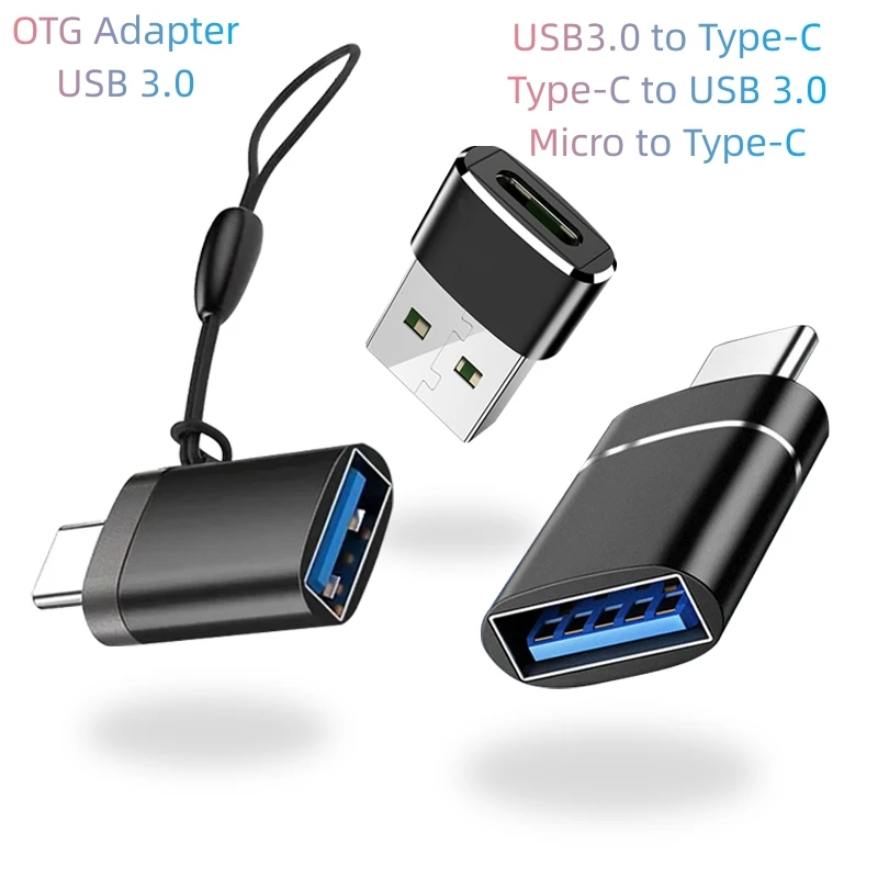 Адаптер зарядного устройства USB3.0 к разъему Type C OTG Type-C к USB-разъему Micro USB Адаптивный Конвертер для ПК Macbook Автомобильный USB C Ipad