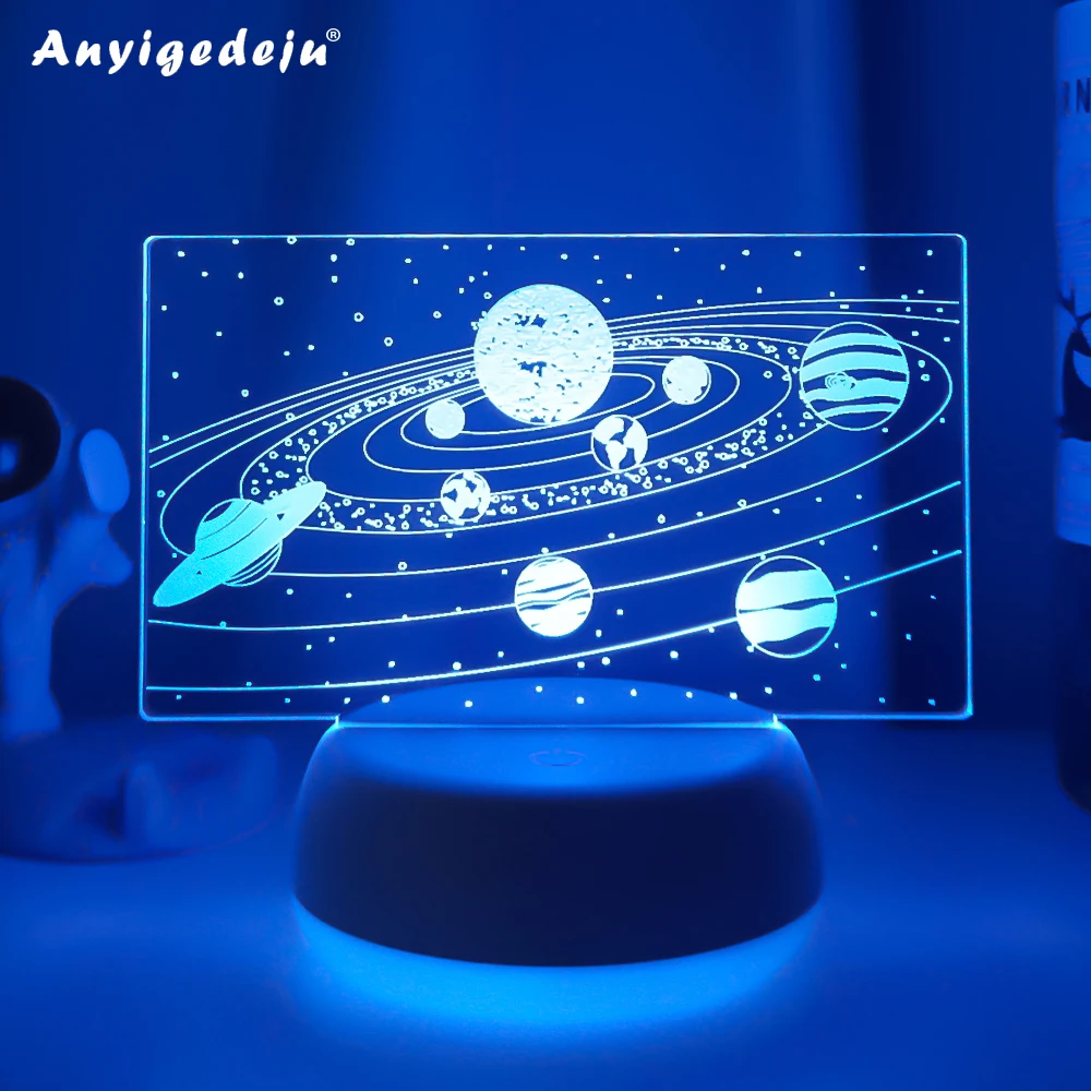 Акриловый светодиодный ночник Milky Way Galaxy для Детской Спальни, Декоративный ночник с сенсорным датчиком, Меняющий цвет, настольные 3D лампы