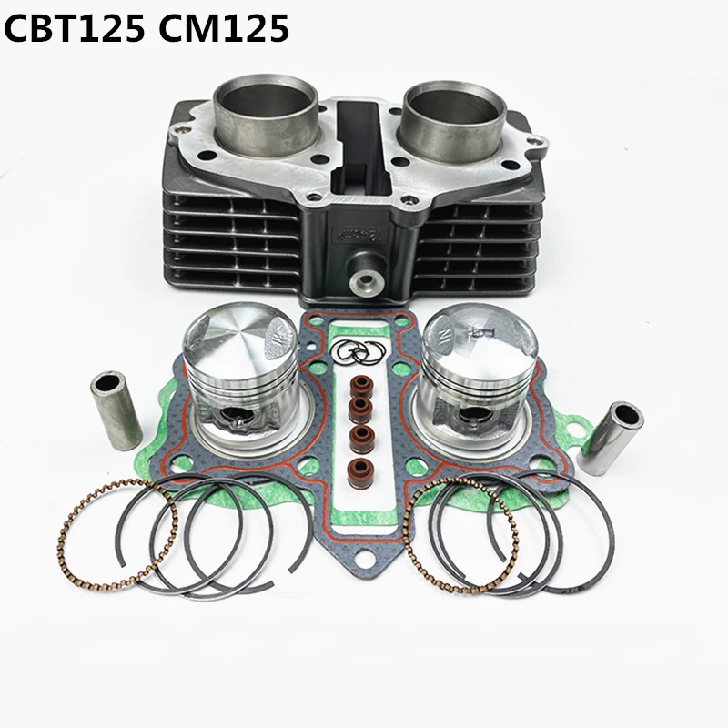 Аксессуары для цилиндров мотоциклов CBT125 /CM125 124 см3, прокладка блока цилиндров, поршневое кольцо, двойной цилиндр в сборе