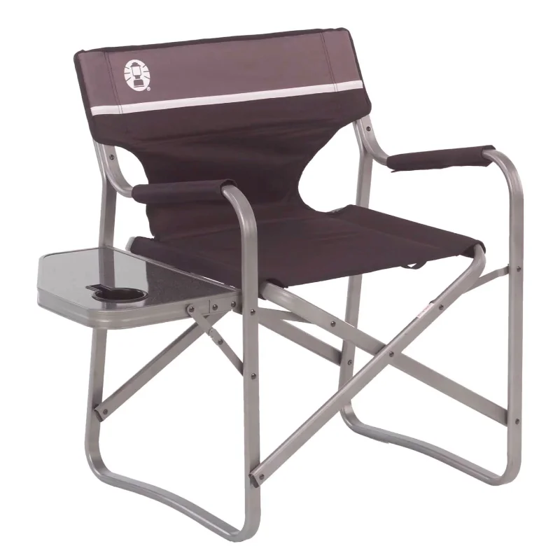 Алюминиевое походное кресло с откидным боковым столиком и подстаканником, легкая алюминиевая рама, уличные пляжные стулья, мебель