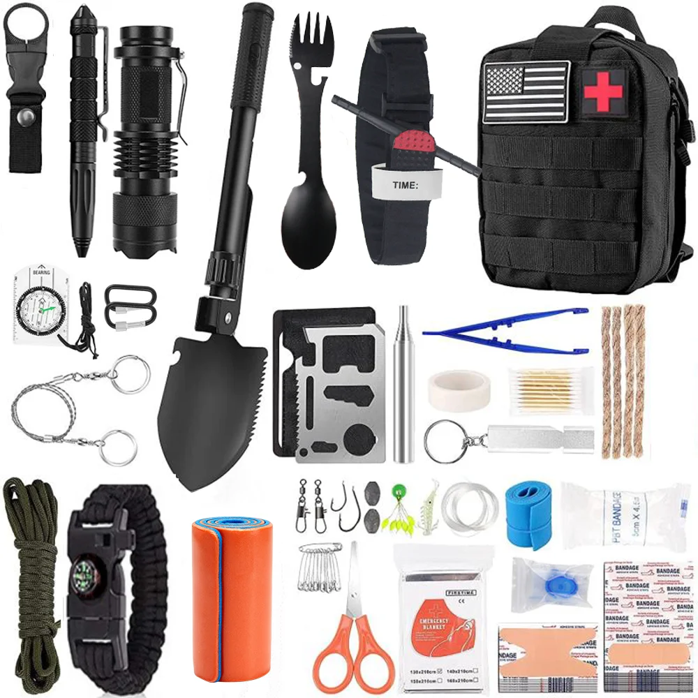 Аптечка для выживания, Военные инструменты для активного отдыха, Кемпинг, Пеший Туризм, Тактическое защитное снаряжение, аварийные комплекты, сумка для травм