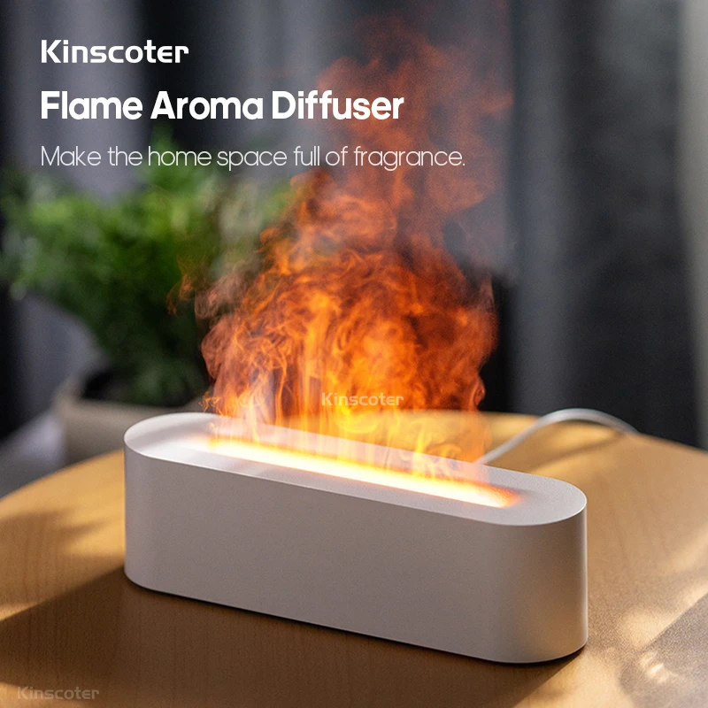 Ароматический диффузор KINSCOTER Flame, Увлажнитель воздуха, Ультразвуковой Холодный Туманообразователь, светодиодный Диффузор эфирных масел, Ароматизатор для дома