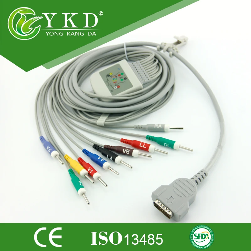 Бесплатная доставка совместимый GE-Medical 10-свинцовый кабель ЭКГ AHA din 3.0