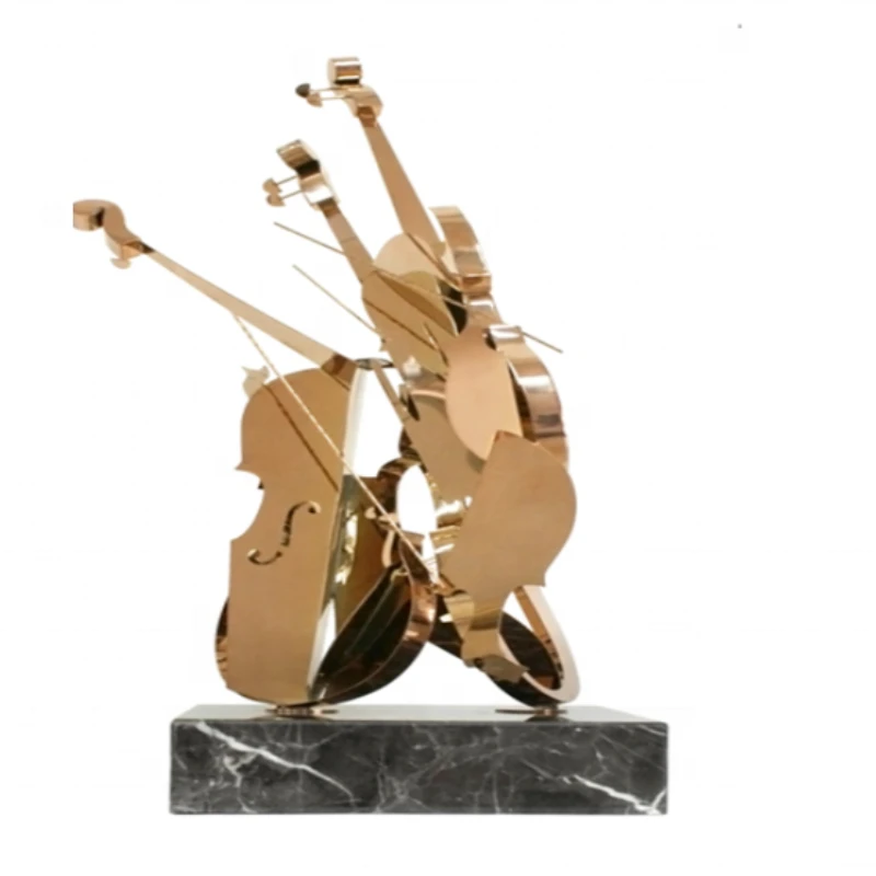 Большая скульптура скрипки из нержавеющей стали нового современного дизайна для украшения интерьера