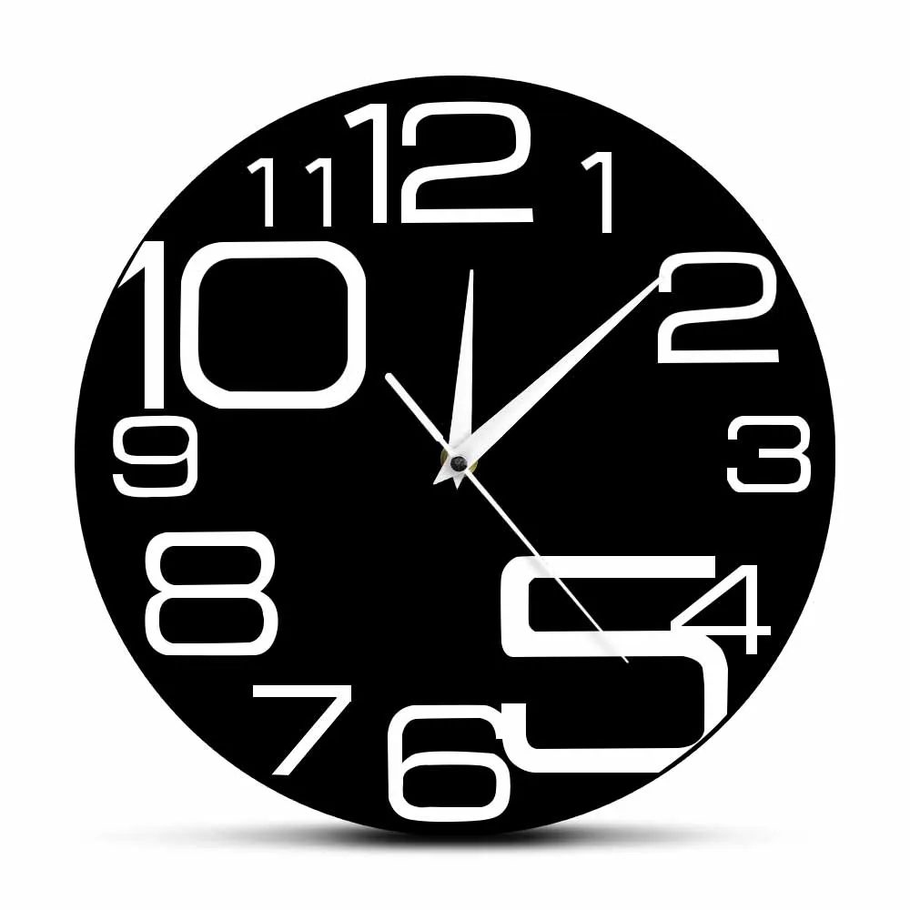 Большие цифры Легко краснеют Бесшумные Не Тикающие Настенные часы для гостиной Современный Дизайн Домашнего Декора Минималистичные художественные часы Настенные часы