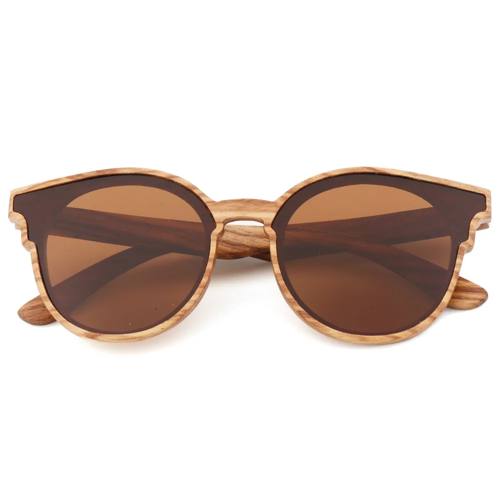 Винтаж бабочка Зебра деревянные солнцезащитные очки для женщин бренд дизайнер дамы Кошачий глаз Солнцезащитные очки мужчины поляризованные солнечные очки UV400 с плавающей