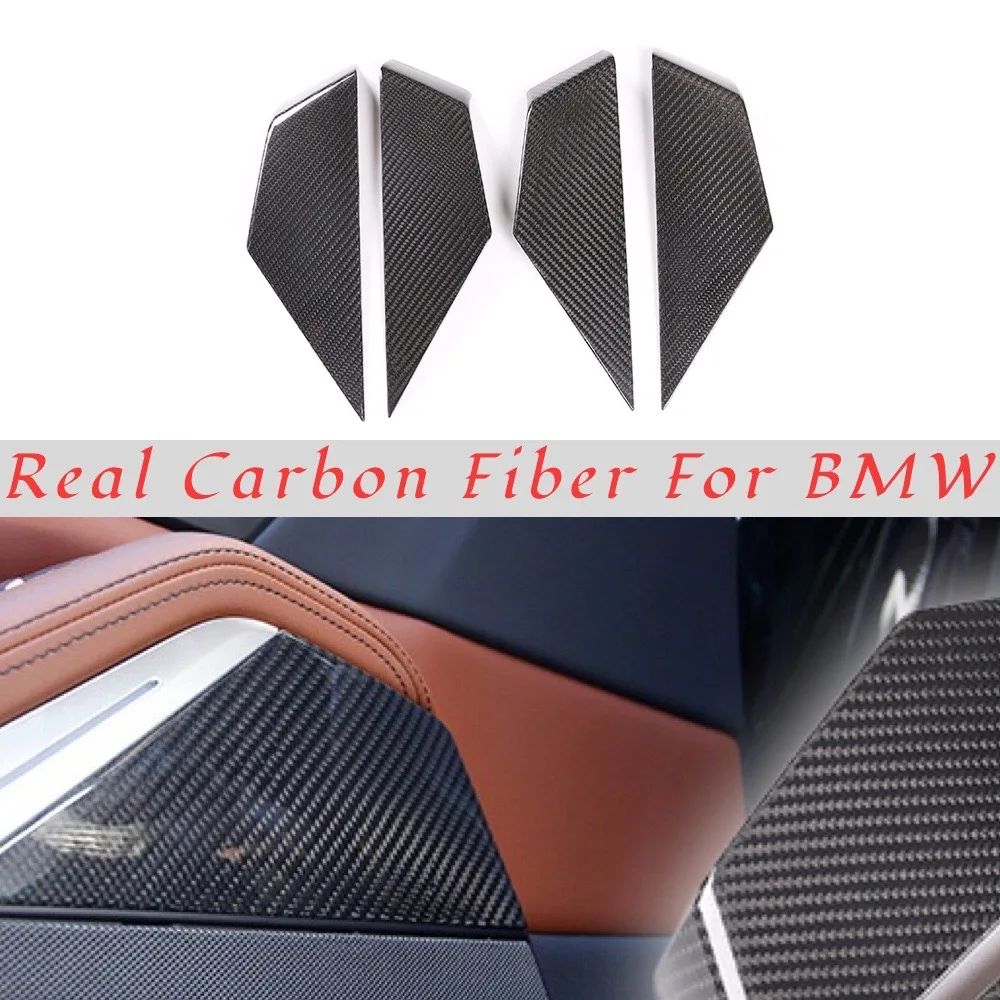 Внутренняя Дверная панель из настоящего углеродного волокна для BMW X5 X6 X7 G05 G07 G07 2019-2021 Украшения Аксессуары для модификации интерьера автомобиля