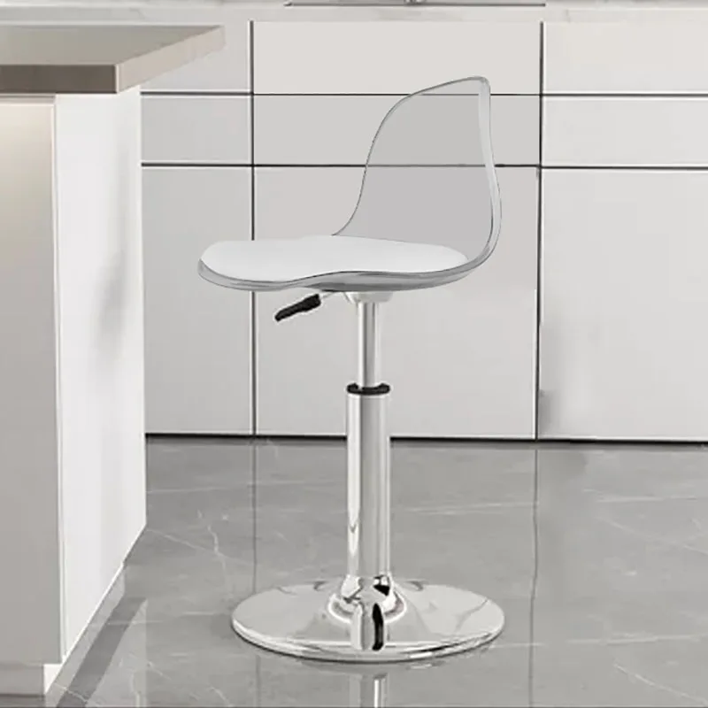 Водонепроницаемый Подъемный Современный барный стул Пластиковый Низкий Прозрачный Дизайн, Вращающийся Стул для стойки, Металлическая Минималистичная мебель для гостиной Sandalye