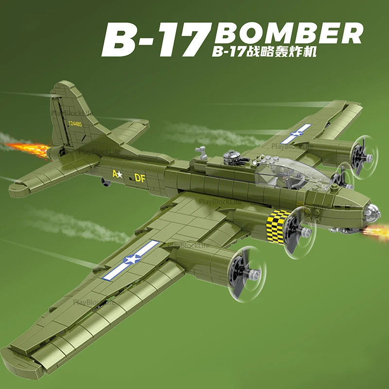 Военная серия WW2 США B17, Коллекция стратегических бомбардировщиков дальнего действия, строительные блоки, Кирпичи, игрушки, подарки