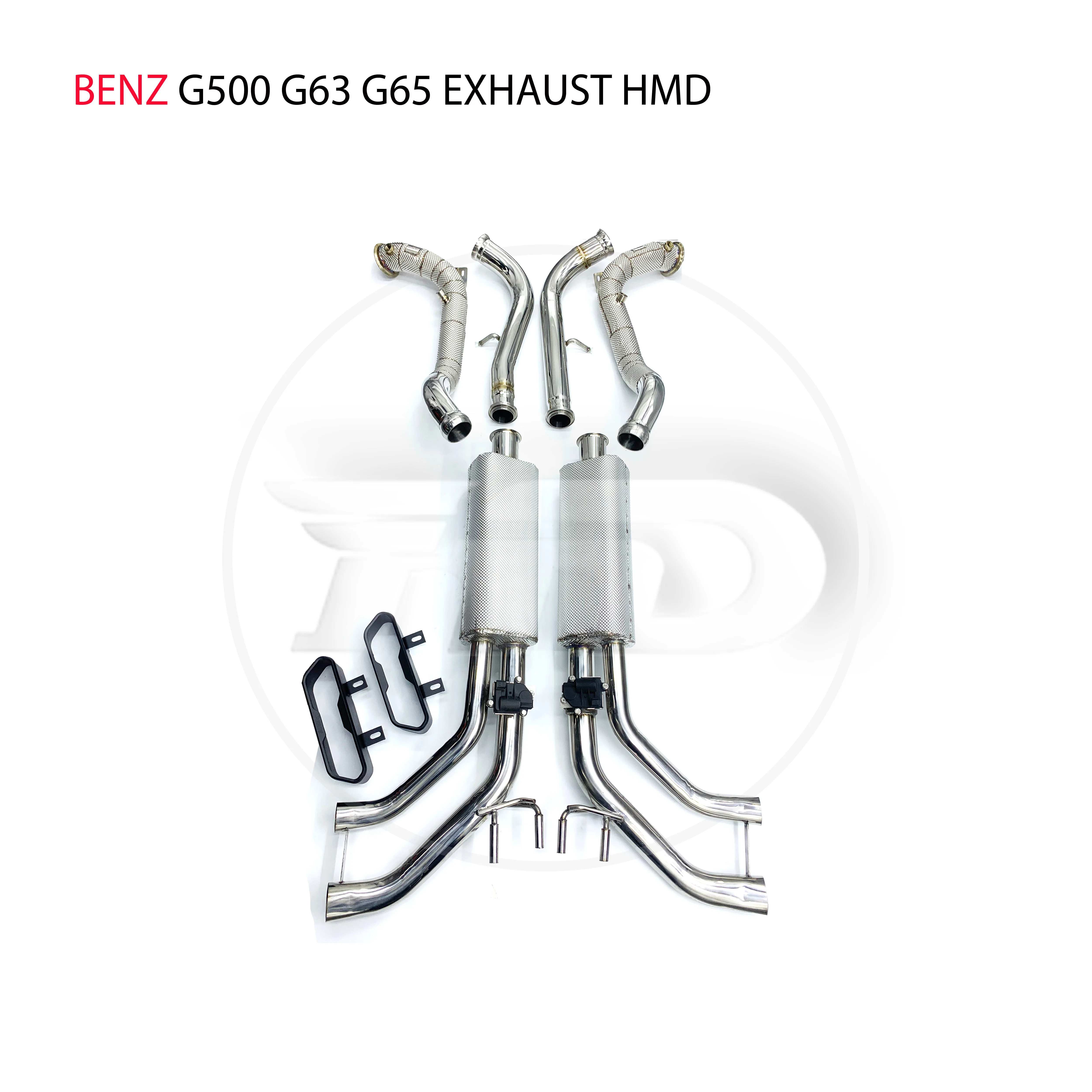 Выпускная система HMD из нержавеющей стали, водосточная труба и задняя крышка, подходит для модификации Benz G500 G63 G65, электронный клапан