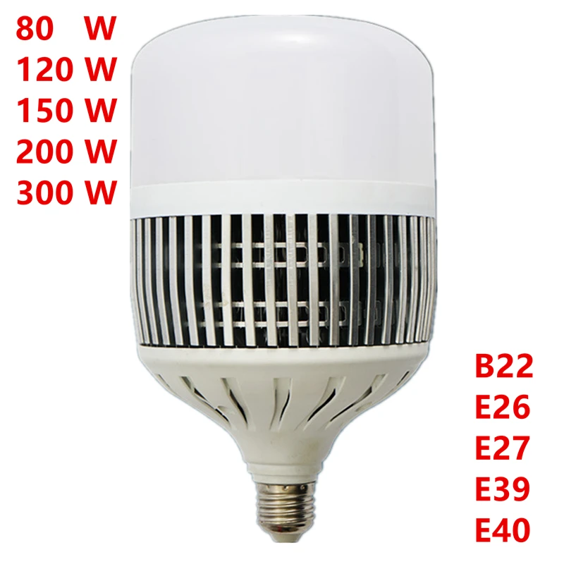 Высокомощная Светодиодная лампа-Глобус E27 E40 80W 120W 150W 200W 300W AC220V Энергосберегающая Шаровая Лампа Для Домашнего Заводского Освещения Мастерской