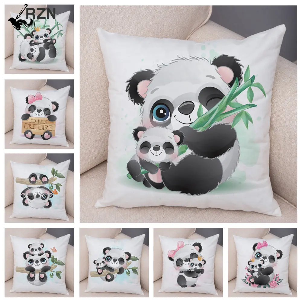 Детская комната, диван, украшение для дома, автомобиля, Милая наволочка с животными, Мультяшная китайская панда, мягкий плюшевый чехол для подушки