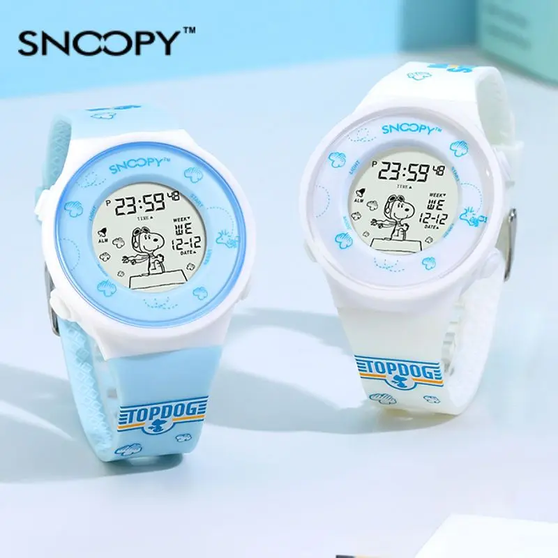 Детские часы Snoopy для мальчиков и девочек, часы для подростков младшей школы, водонепроницаемые спортивные часы, Мультяшные электронные подарки