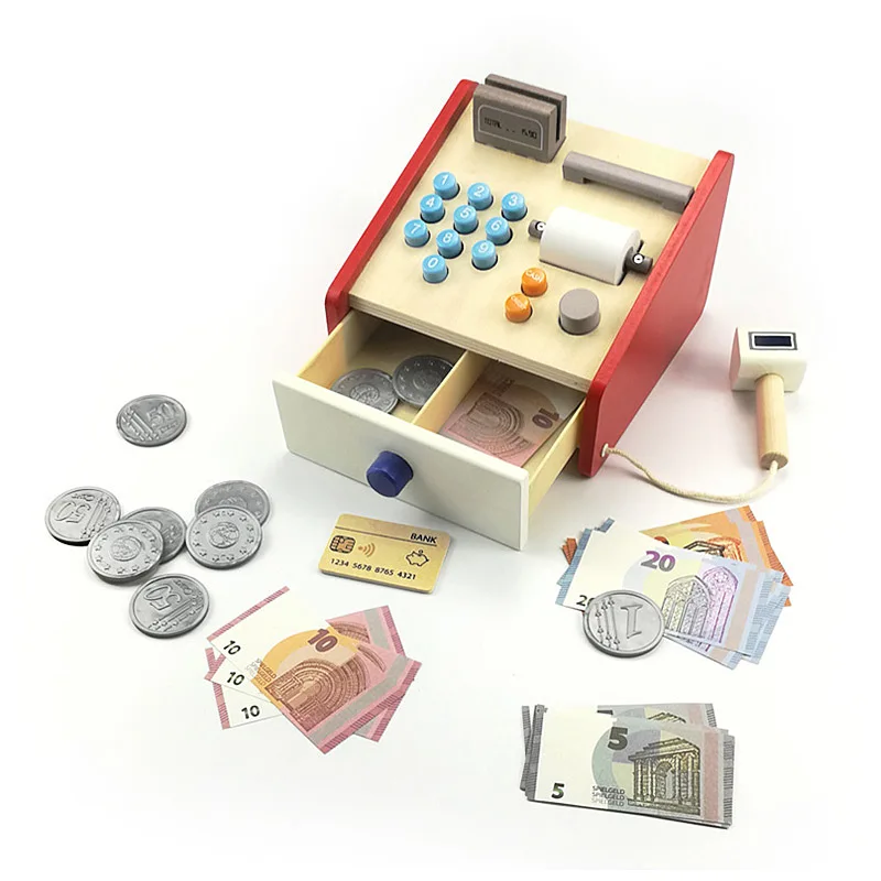 Детский калькулятор, кассовый аппарат, игрушка для ролевых игр с аксессуарами для супермаркета