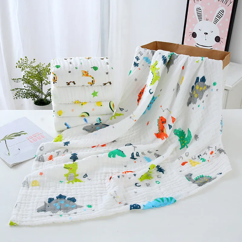 Детское банное полотенце, супер мягкое впитывающее хлопковое марлевое банное полотенце, детское пеленальное одеяло, детское мультяшное полотенце, стеганое одеяло