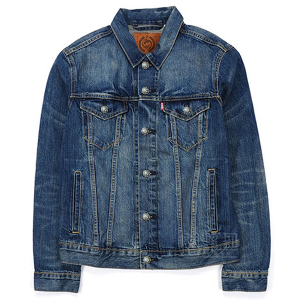 Дизайнерская одежда Европейская звезда Мужская джинсовая куртка и реальное изображение Плюс Размер 5XL Джинсовые пальто для мужчин Весеннее пальто