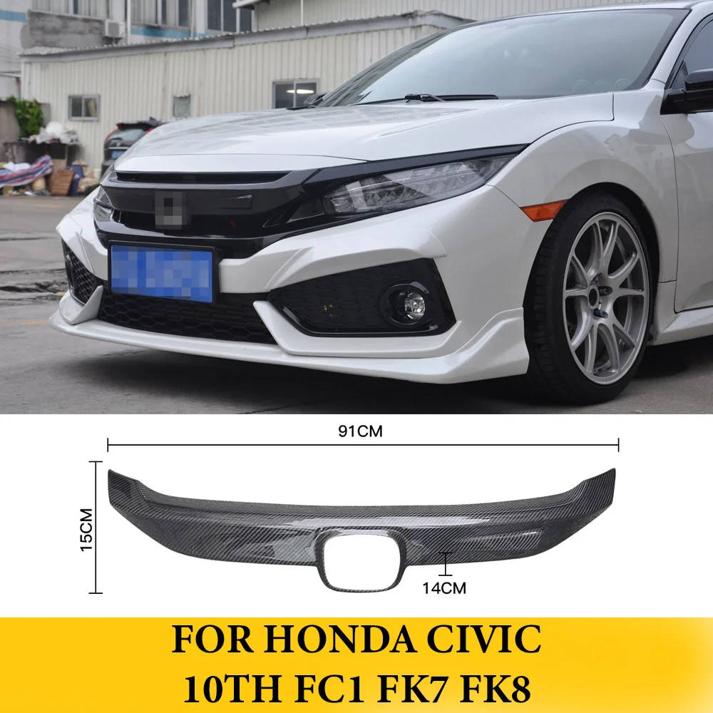 Для Honda Civic 10TH FC1 FK7 FK8 Передняя Решетка Из Углеродного Волокна Грили Обвес Автомобиля Для Укладки