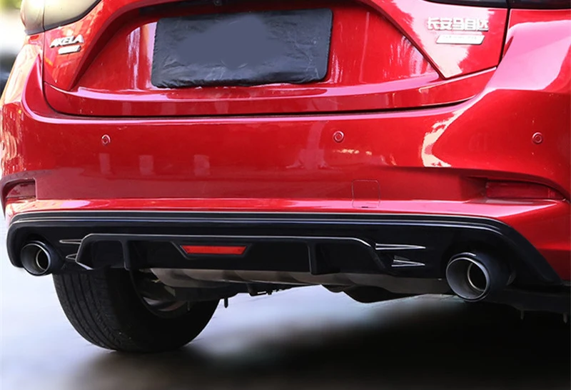 Для Mazda 3 Axela седан 2017-2018, обвес заднего бампера, комплект выхлопных газов для задней губы, удлинитель, Разветвитель, Форма для укладки автомобилей