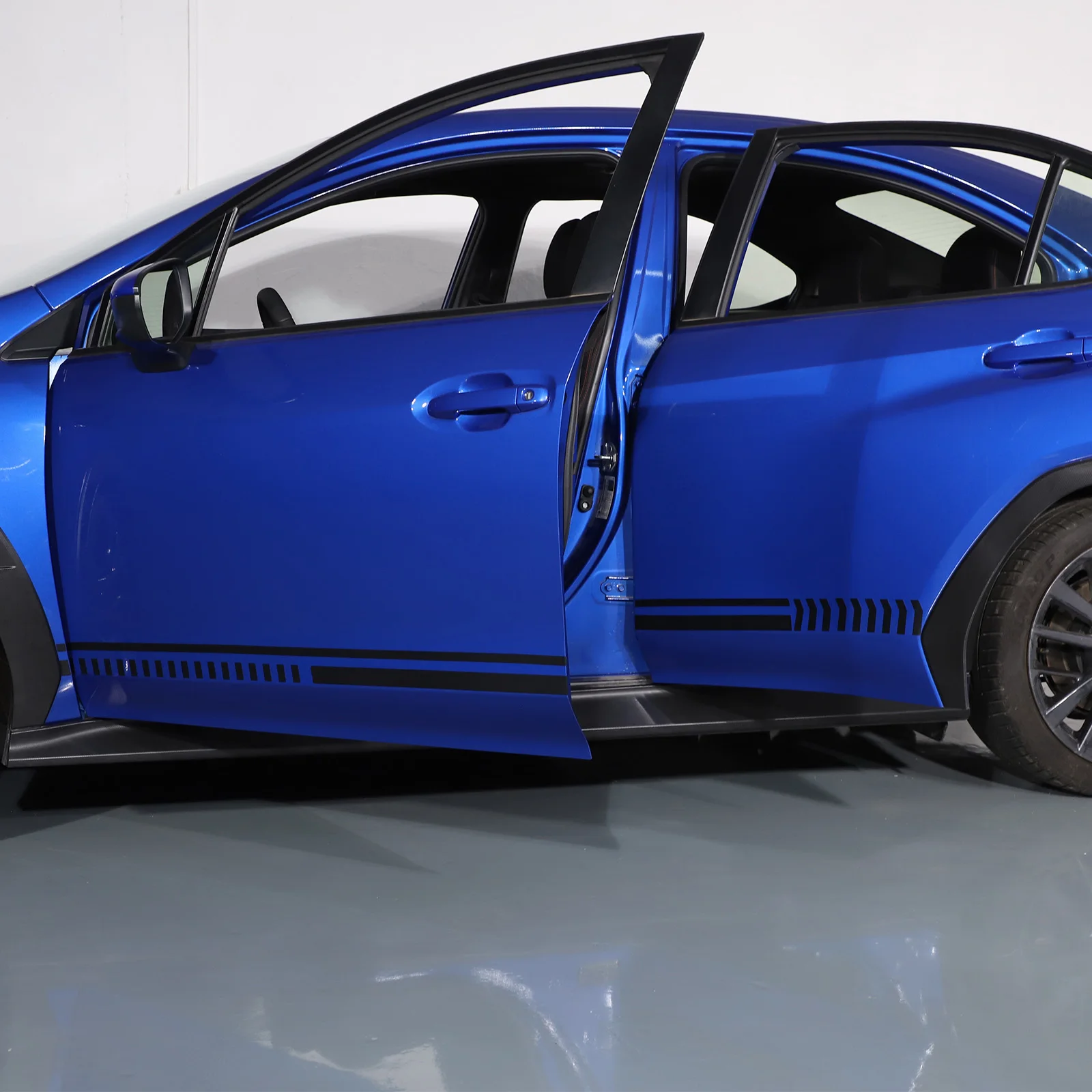 Для Subaru WRX 2021 2022 2023 ПВХ Черные наклейки для боковой отделки кузова Автомобиля, пленка с цветочным рисунком, Автомобильные аксессуары
