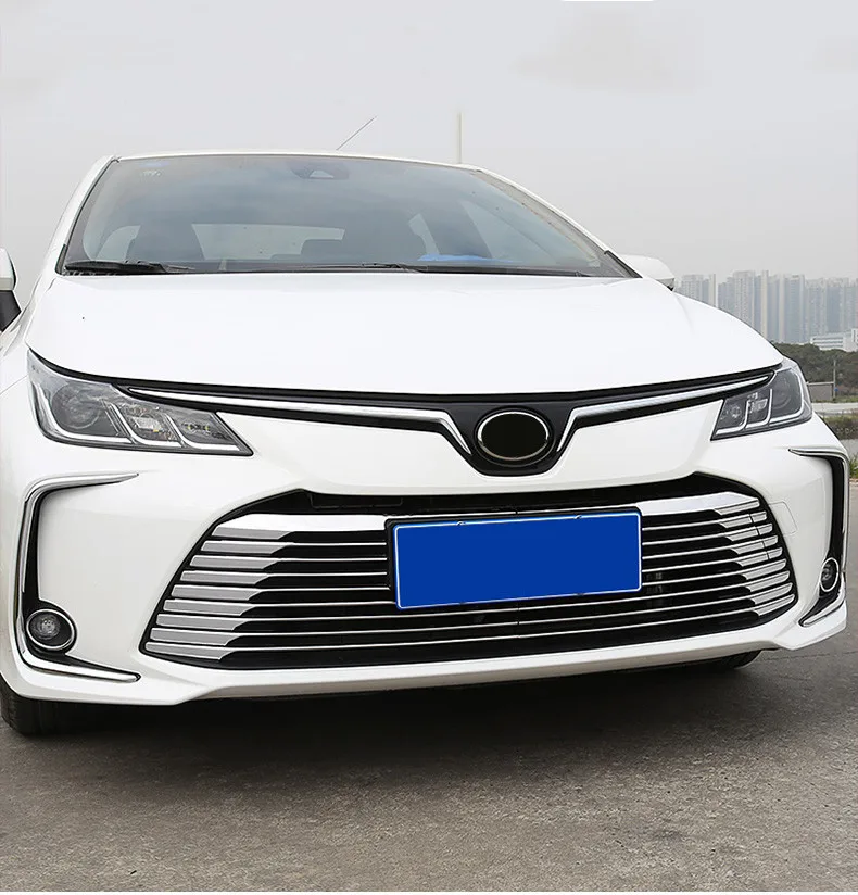 Для Toyota Corolla 2019 2020 2021 Крышка Автомобиля Бампер двигателя Хромированные Планки Из Нержавеющей Стали Передняя Нижняя Решетка Решетки Радиатора Капоты Edg