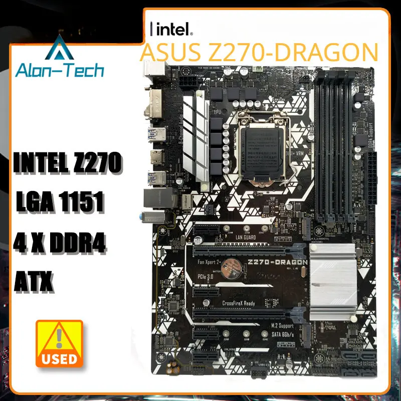 Для материнской платы As-us Z270-DRAGON LGA 1151 DDR4 Intel Z270 Материнская плата DDR4 64GB SATA3 Pciex16 M.2 ATX Core I5-6500 Процессоры
