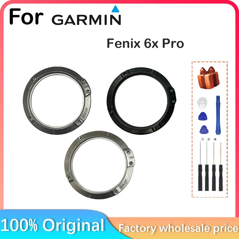 Для смарт-часов Garmin Fenix 6x 6x Pro с фронтальным ЖК-дисплеем, железной рамкой, железным кольцом с рамкой, ремонт и замена стекла