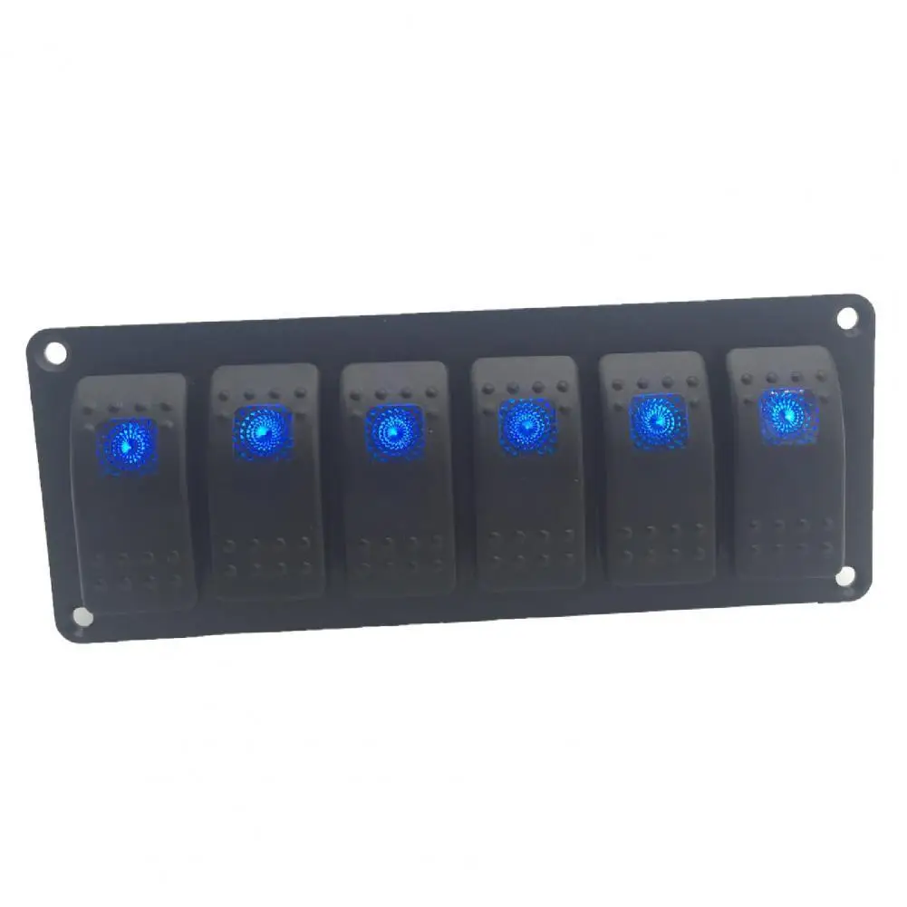 Долговечная алюминиевая панель переключения 6 банд со светодиодной подсветкой с наклейками 