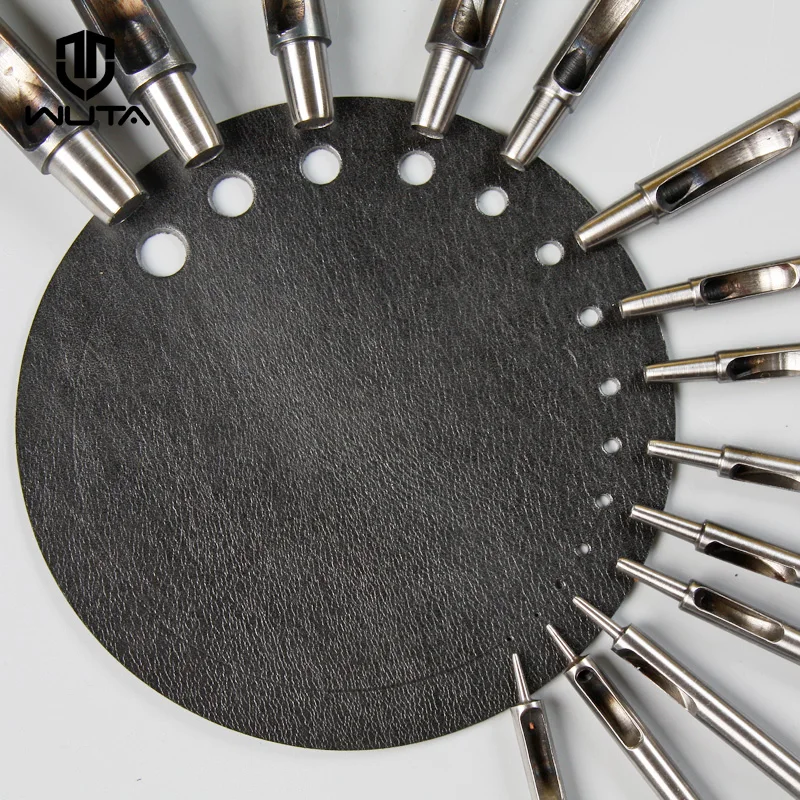 Дырокол WUTA SPC из легированной инструментальной стали, полый перфоратор для ремня, круглый перфоратор, кожевенные инструменты 20 размеров на выбор