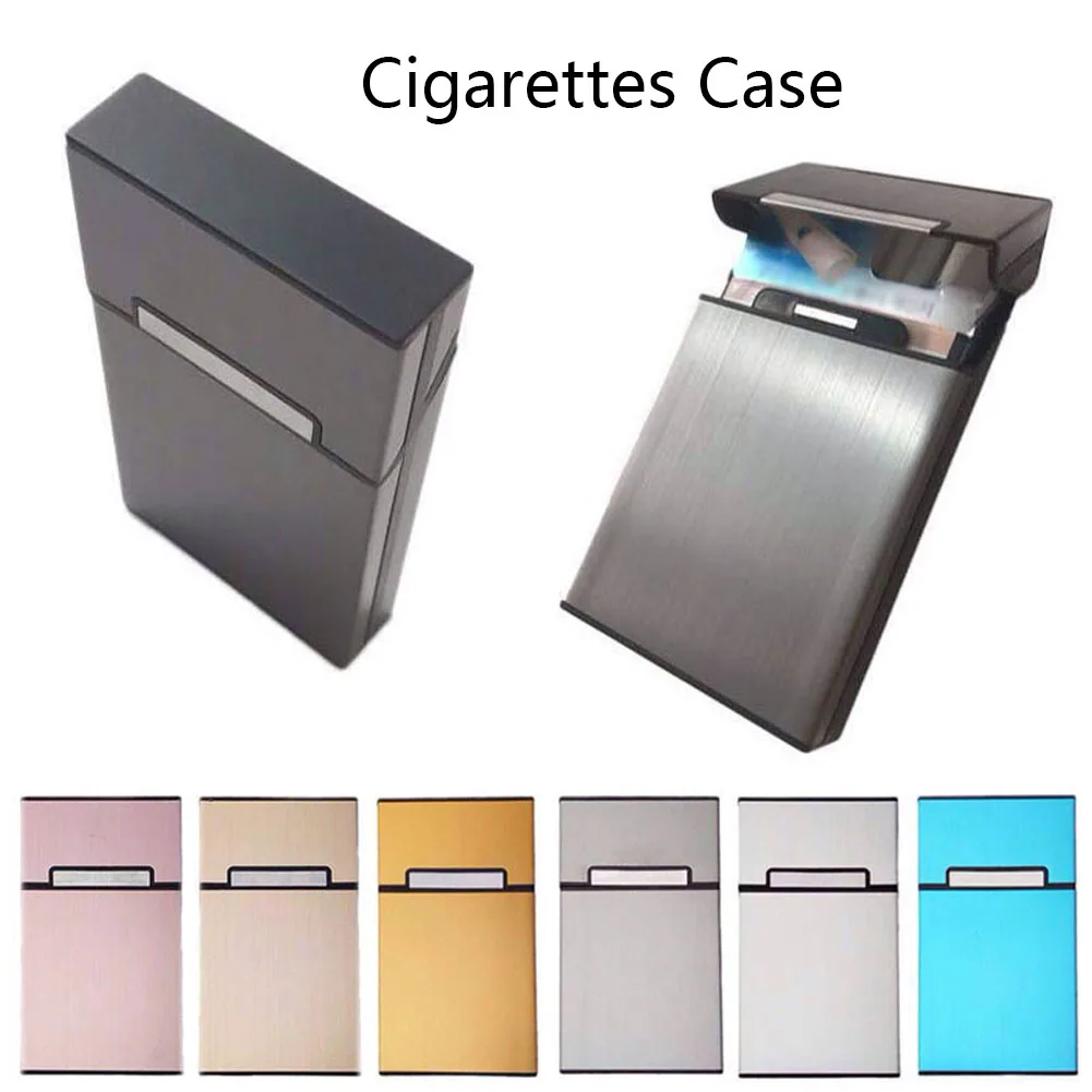 Женская алюминиевая тонкая коробка для сигарет, аксессуары для сигар, Футляр для сигарного табака, удобная коробка для переноски, контейнер для хранения, Подарочная коробка 6 цветов