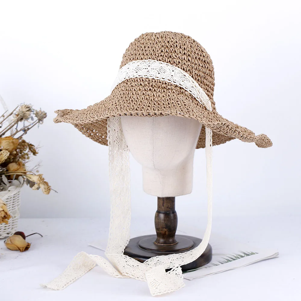 Женская летняя шляпа, пляжная Женская шляпа, уздечка, пляжная прогулка, УФ-защита, солнечная шляпа, солнцезащитный козырек, Соломенная шляпа, солнцезащитный козырек, шляпа для девочки