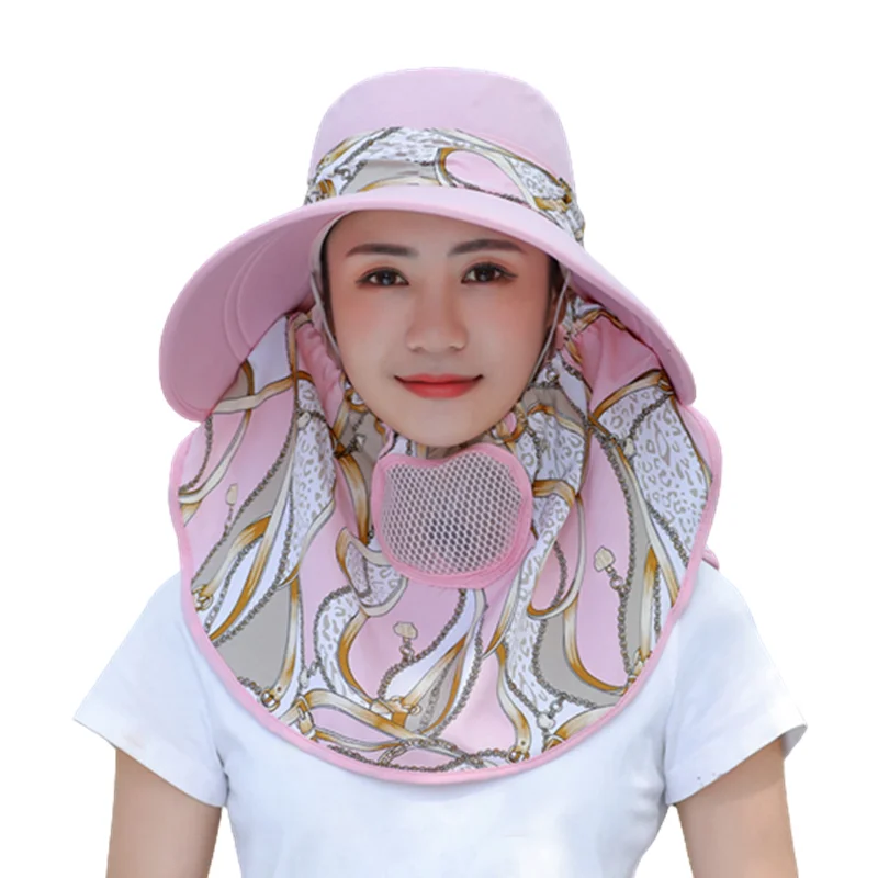 Женская солнцезащитная шляпа, версия электромобиля с защитой от ультрафиолета, Шляпа с принтом в виде большой верхней цепочки, может быть разобрана, Шляпа оптом для защиты от солнца