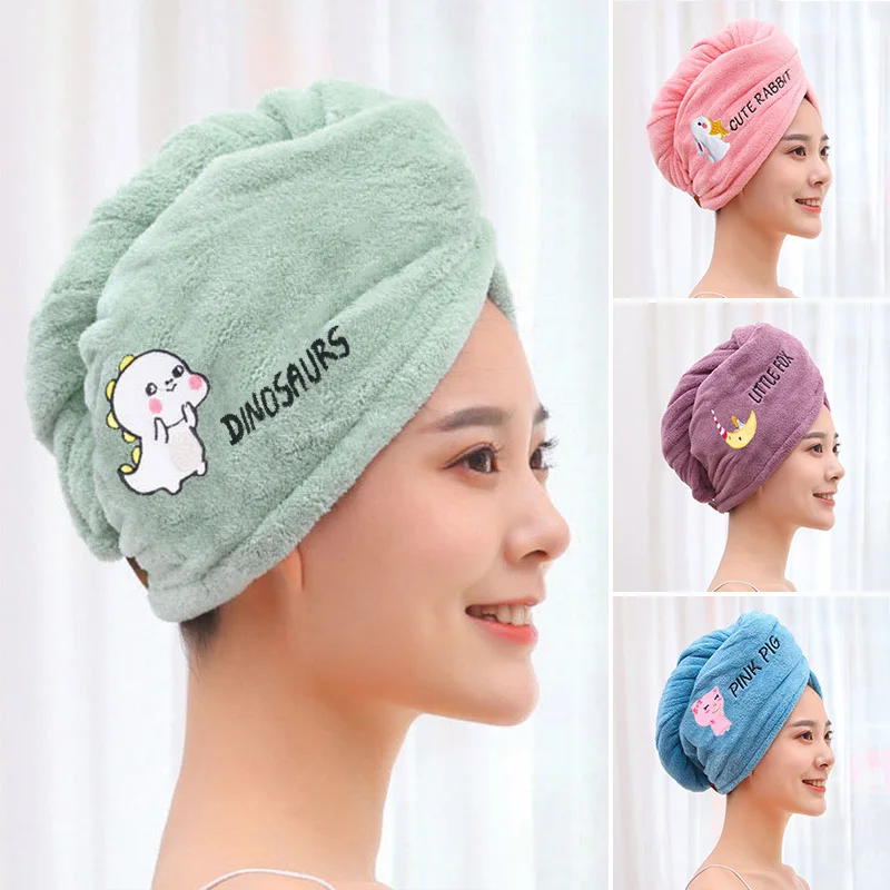 Женская шапочка для душа с вышивкой, Быстросохнущее полотенце для волос из микрофибры, шапочка для ванной